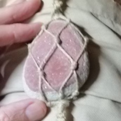 macramey stone bubble heart